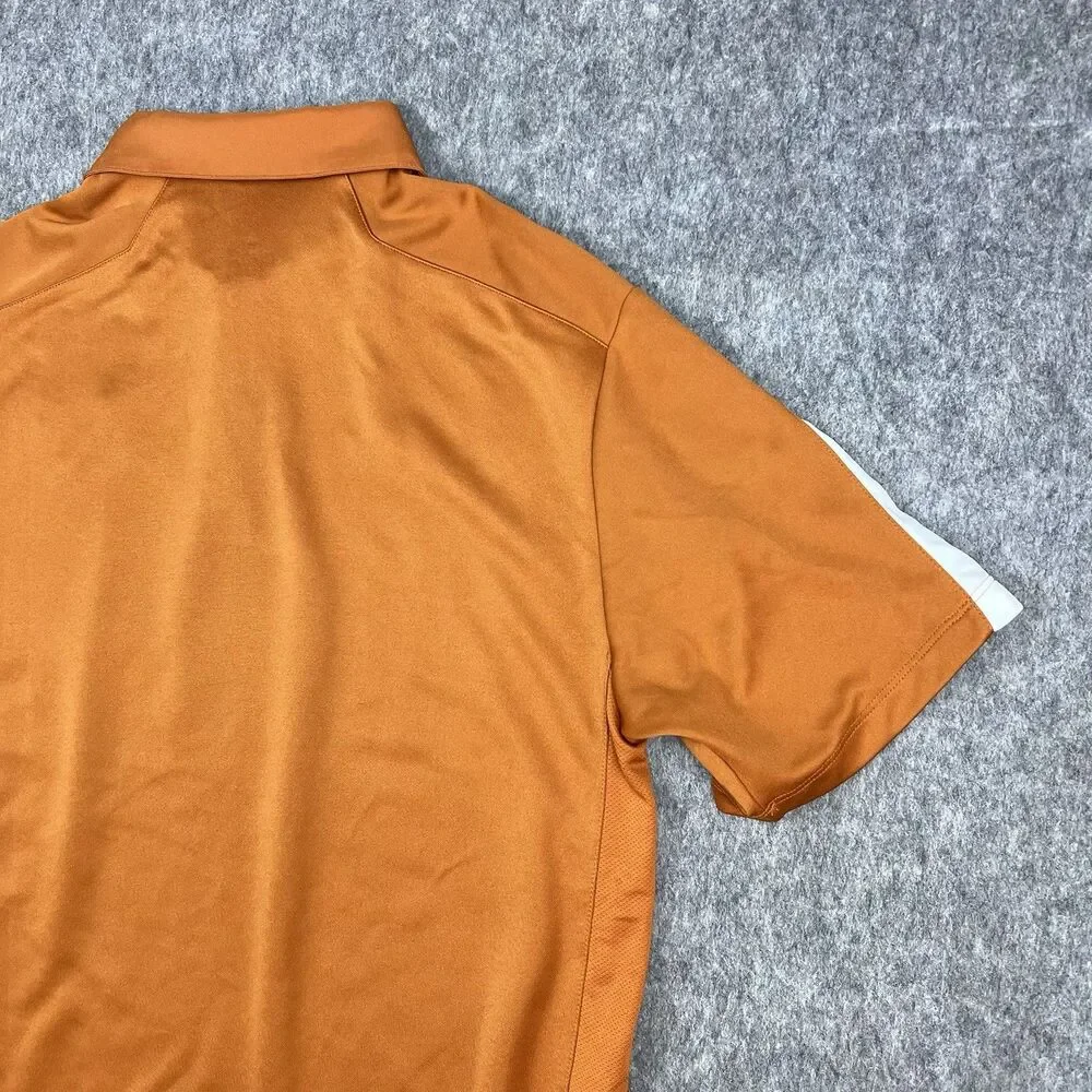Nike Men's Texas Longhorns Polo Shirt Dri-Fit Orange Short Sleeve Golf Size M